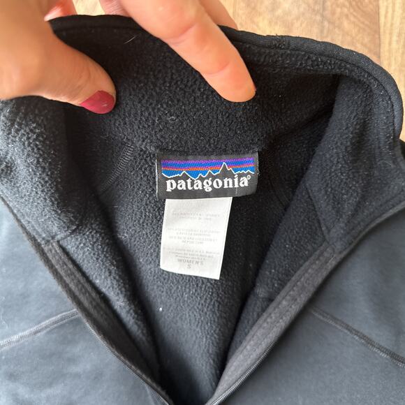 Vintage 90s Patagonia Jacket Women's Small Black Polartec Fleece 1/4 Zip 5372 - Picture 6 of 14